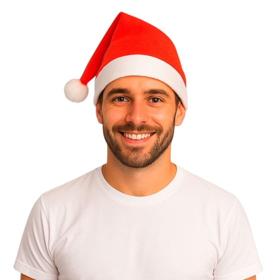 Gorro de Natal Papai Noel Mamãe Noel Feltro Unissex