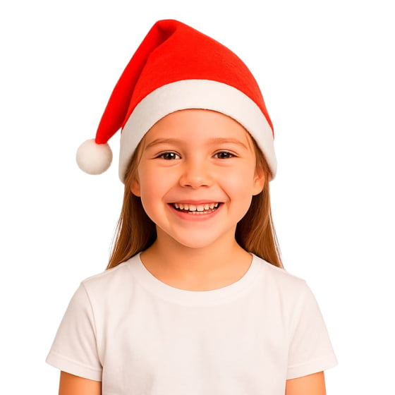 Gorro de Natal Papai Noel Mamãe Noel Feltro Unissex