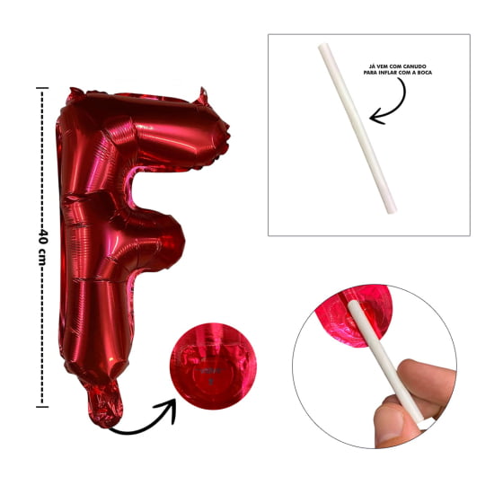 Kit Balão Metalizado Escrita Feliz Natal Vermelho
