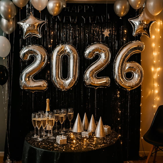 Kit Balão Metalizado Tamanho Médio Réveillon 2026