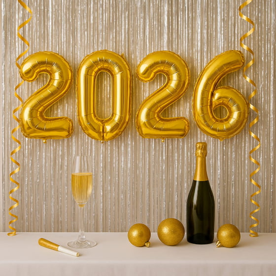 Kit Balão Metalizado Tamanho Médio Réveillon 2026