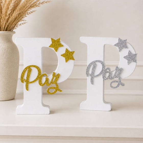 Letra Caixa Decorativa Com Palavras Positivas Amor Paz E Fé Escolha o Modelo