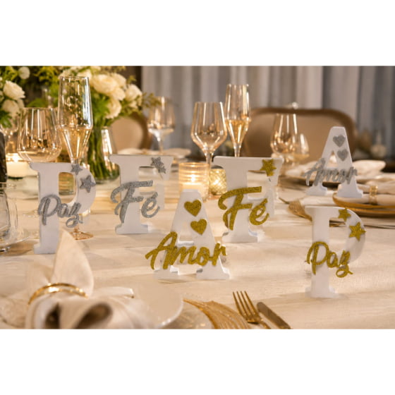 Letra Caixa Decorativa Com Palavras Positivas Amor Paz E Fé Escolha o Modelo