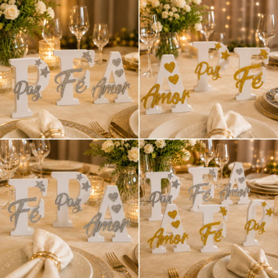 Letra Caixa Decorativa Com Palavras Positivas Amor Paz E Fé Escolha o Modelo