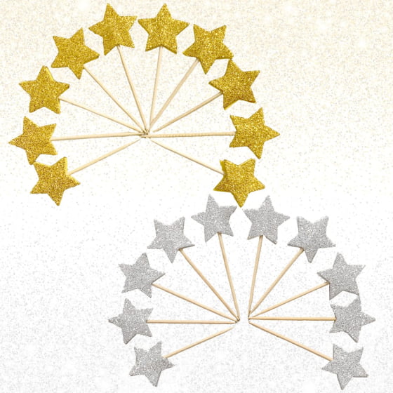 Palito Decorativo Estrelinha Glitter