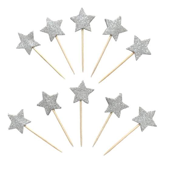 Palito Decorativo Estrelinha Glitter