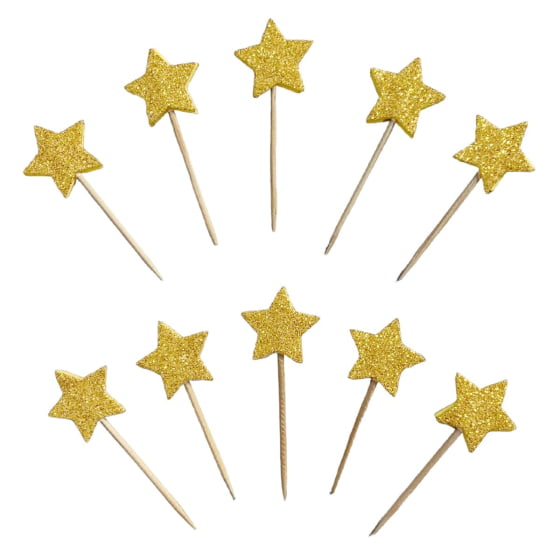 Palito Decorativo Estrelinha Glitter