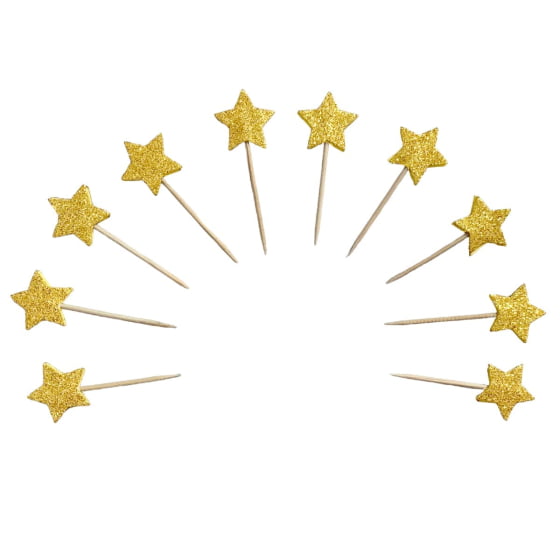Palito Decorativo Estrelinha Glitter