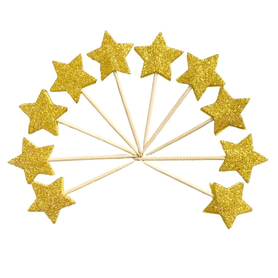 Palito Decorativo Estrelinha Glitter