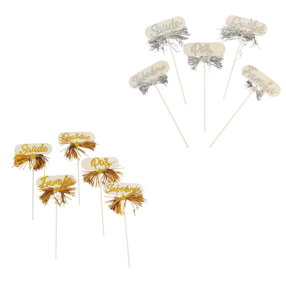 Palito Decorativo Frases Positivas Ano Novo Reveillon