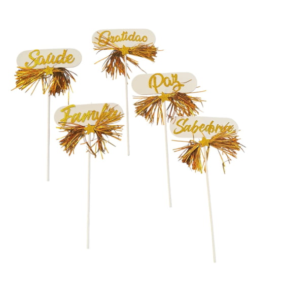 Palito Decorativo Frases Positivas Ano Novo Reveillon