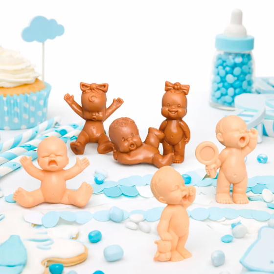 6 Bonequinhos Bebê Kids Peladinhos Lembrancinha Chá De Bebê