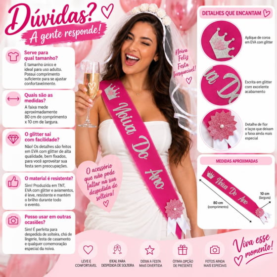 Faixa Noiva do Ano para Despedida de Solteira