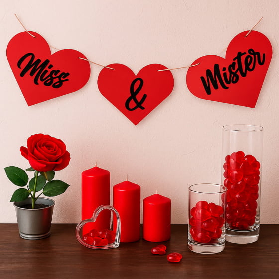 Varal Decorativo Bandeirinhas Miss & Mister