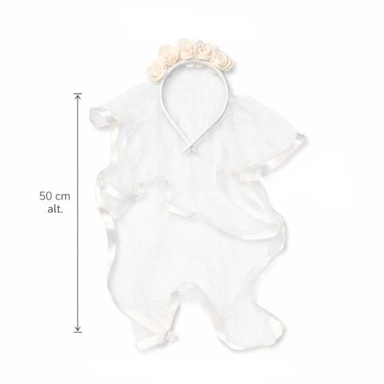 Veuzinho de Noiva Tradicional com Tule Branco