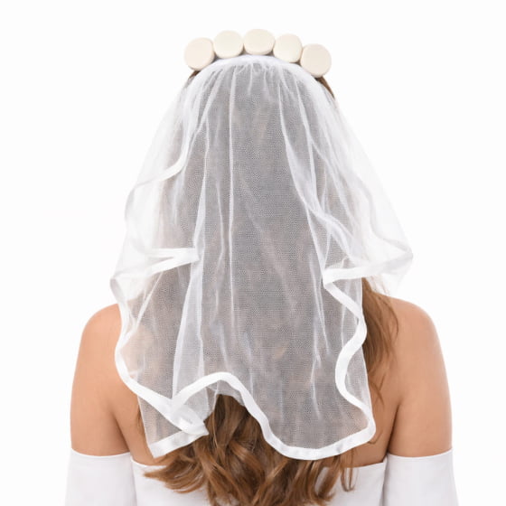 Veuzinho de Noiva Tradicional com Tule Branco