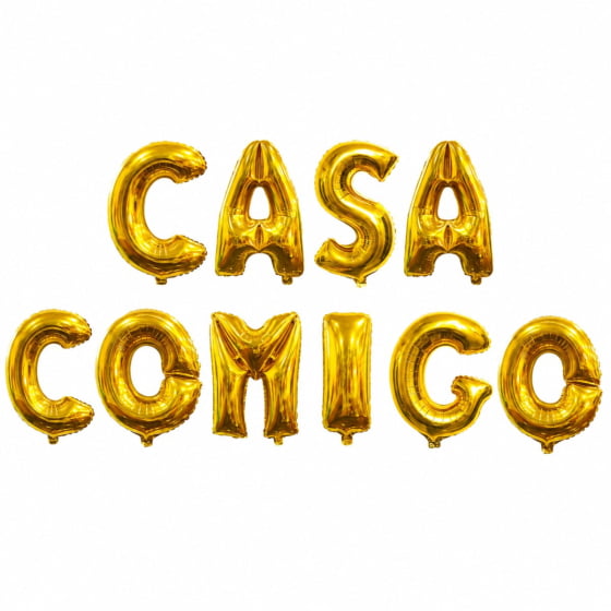 Kit Balão Metalizado Casa Comigo 16" polegadas Escolha a Cor