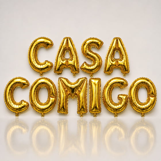 Kit Balão Metalizado Casa Comigo 16" polegadas Escolha a Cor