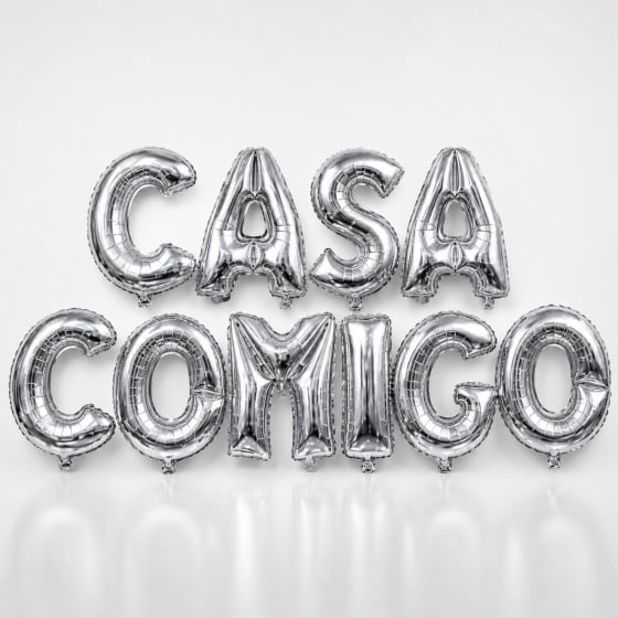 Kit Balão Metalizado Casa Comigo 16" polegadas Escolha a Cor