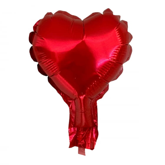 Mini Balão Decorativo Metalizado Coração Vermelho