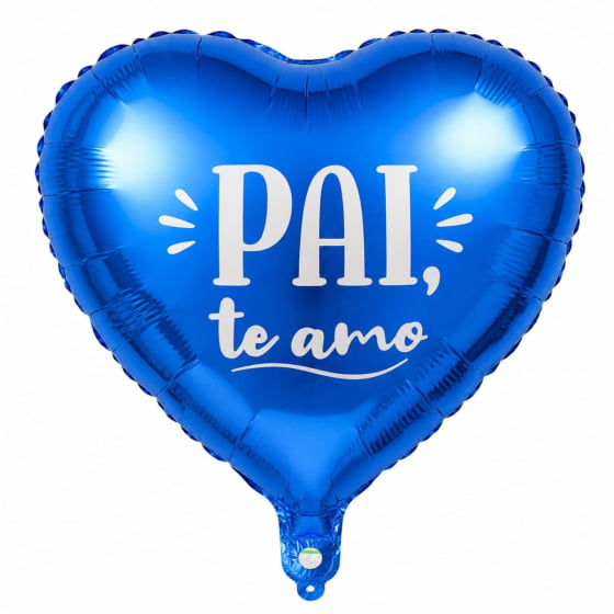 Balão Metalizado Coração Dia dos Pais 18" polegadas