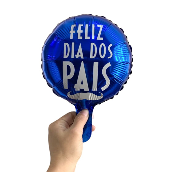 Balão Metalizado Redondo Feliz Dia dos Pais 10 Polegadas