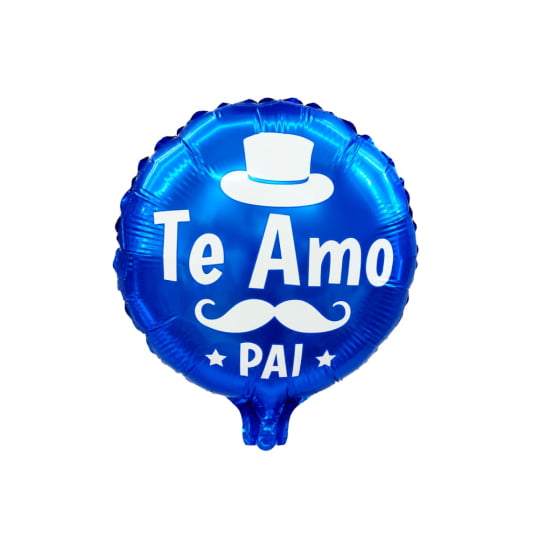 Balão Metalizado Redondo Te amo Pai 10" Polegadas