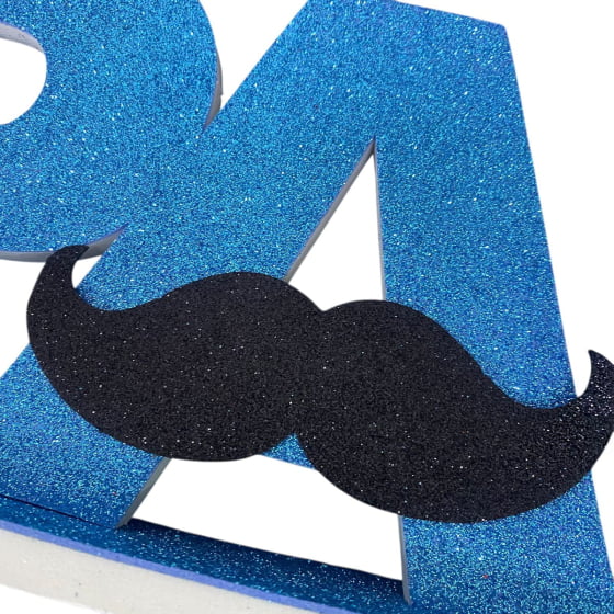 Enfeite de Mesa EVA com Glitter Escrita "Pai" Dia dos Pais