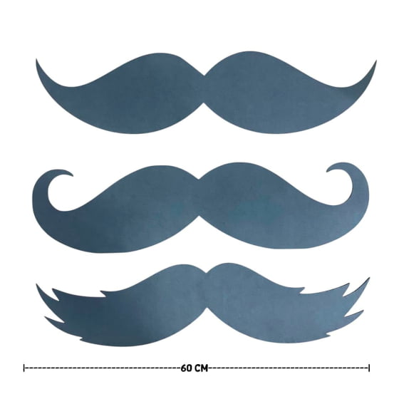 Kit Painel Bigode EVA Preto com 3 unidades