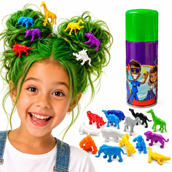 Kit Cabelo Maluco Mini Bichinhos (Tinta de Cabelo Verde + Mini Bichinhos)