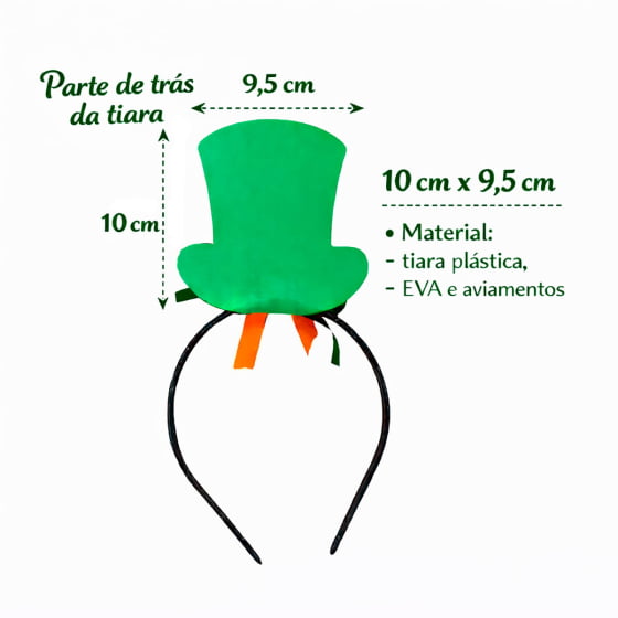 Kit 3 Tiaras Cartolinha Festa Decoração Saint Patrick´s Day