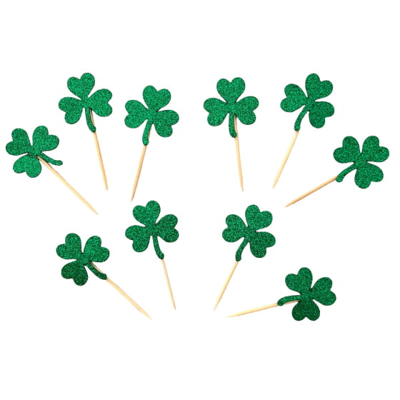 Palito Decorativo para Aperitivos Trevo Festa St Patrick's Day 