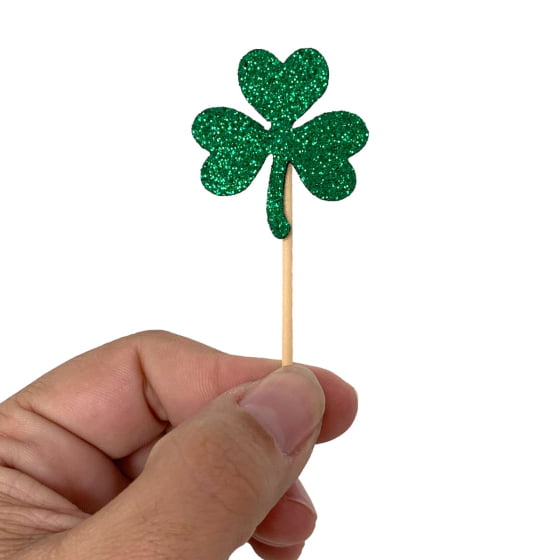 Palito Decorativo para Aperitivos Trevo Festa St Patrick's Day 