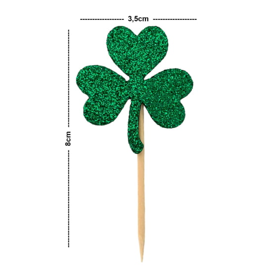 Palito Decorativo para Aperitivos Trevo Festa St Patrick's Day 