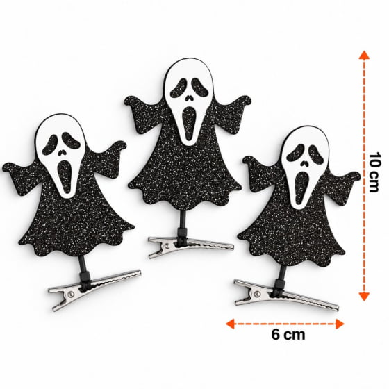 Aplique Fantasma Panico Halloween Cabelo Maluco - 3 unidades