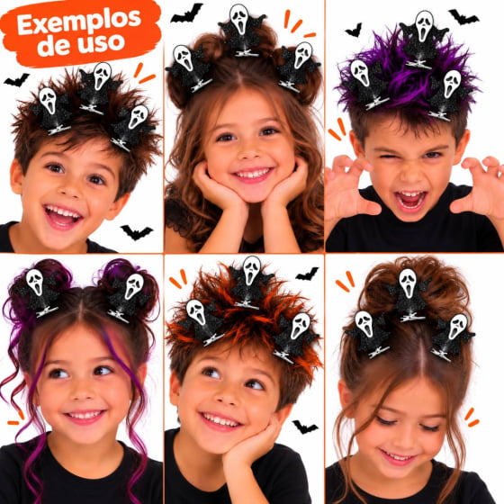 Aplique Fantasma Panico Halloween Cabelo Maluco - 3 unidades