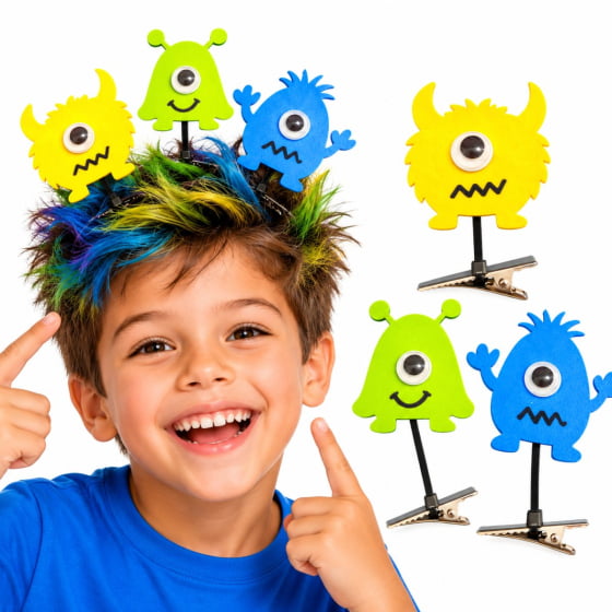 Aplique Monstrinhos Divertidos para Cabelo Maluco - 3 unidades Aplique Monstrinhos Divertidos para Cabelo Maluco - 3 unidades