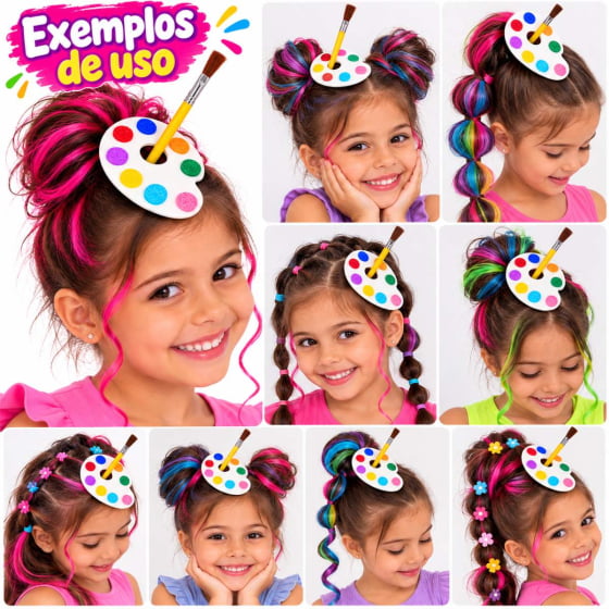 Aplique Aquarela Eva Penteado Cabelo Maluco