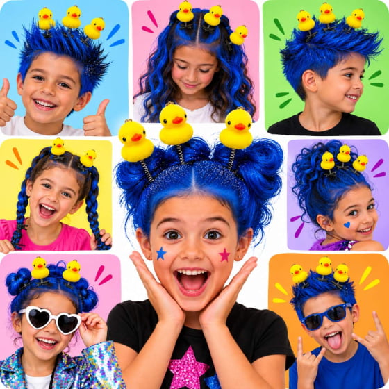 Kit Cabelo Maluco ( 3 Patinhos + Tinta de Cabelo Azul)