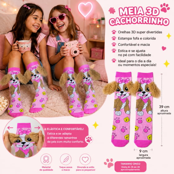 Meia Maluca Infantil Bichinhos Festa do Pijama Escolha o Modelo Meia Maluca Infantil Bichinhos Festa do Pijama Escolha o Modelo