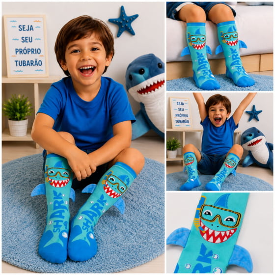 Meia Maluca Infantil Bichinhos Festa do Pijama Escolha o Modelo