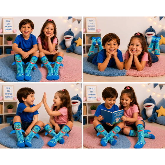 Meia Maluca Infantil Bichinhos Festa do Pijama Escolha o Modelo