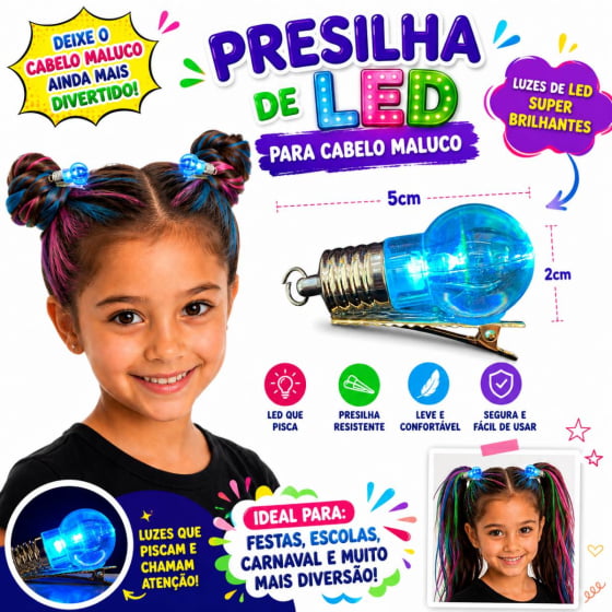 Presilha Lâmpada LED para Cabelo Maluco