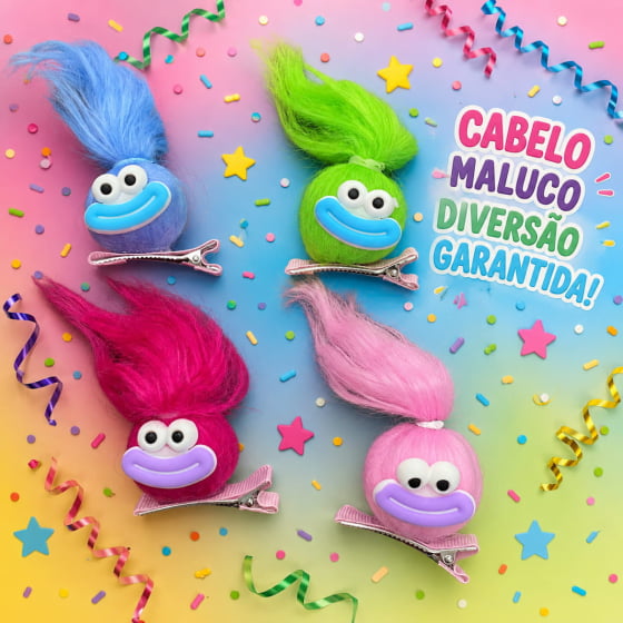 Presilha Monstrinho Cabelo Maluco Escolha o Modelo