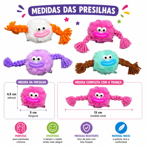 Presilha Monstrinho Cabelo Maluco Escolha o Modelo