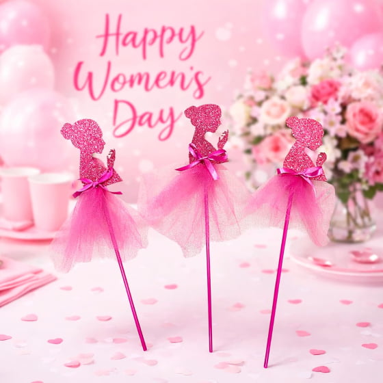 Palitinho Silhueta Mulher Dia Internacional da Mulher - 3 unidades