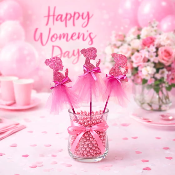 Palitinho Silhueta Mulher Dia Internacional da Mulher - 3 unidades