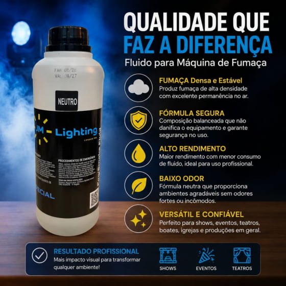 Líquido para Máquina de Fumaça 1 Litro - Escolha a Essência