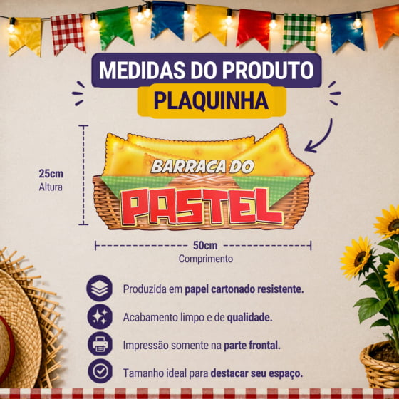 Plaquinha Decorativa Barraca do Pastel