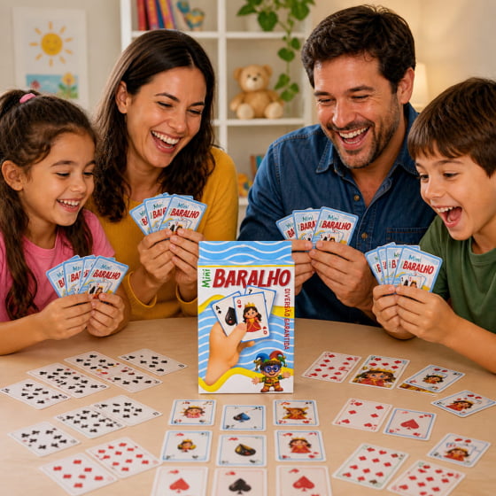 Jogo Mini Baralho com 54 cartas para Brincadeiras
